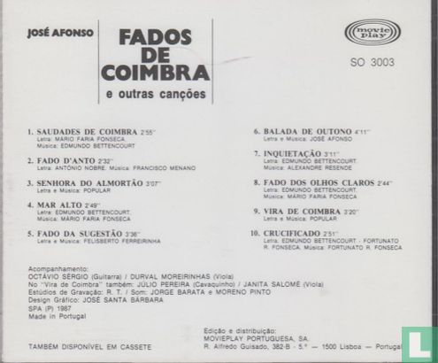 Fados De Coimbra E Outras Canções  - Afbeelding 2