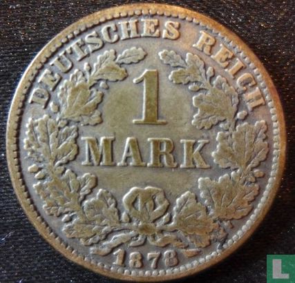 Empire allemand 1 mark 1878 (E) - Image 1