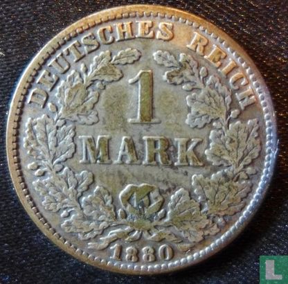 Empire allemand 1 mark 1880 (E) - Image 1