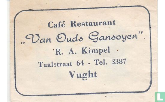 Café Restaurant "Van Ouds Gansoyen" - Image 1