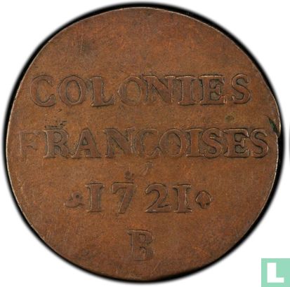 French colonies 9 deniers 1721 (B) - Image 1