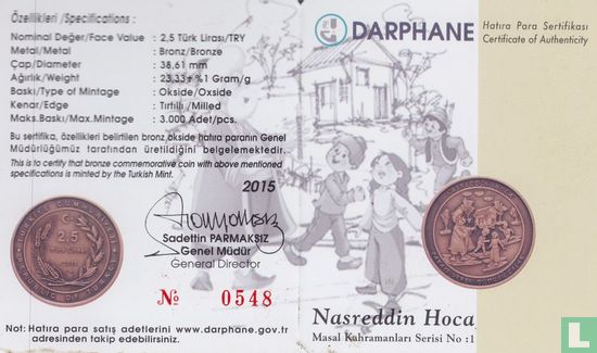 Turkije 2,5 türk lirasi 2015 (OXYDE) "Nasreddin Hoca" - Afbeelding 3