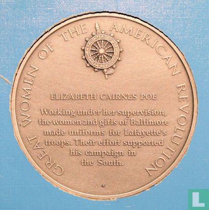 USA  Great Women of the American Revolution Medal - Elizabeth Cairnes Poe  1975 - Image 1
