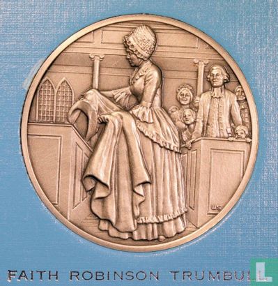 USA  Great Women of the American Revolution Medal - Faith Robinson Trumbull  1975 - Image 2