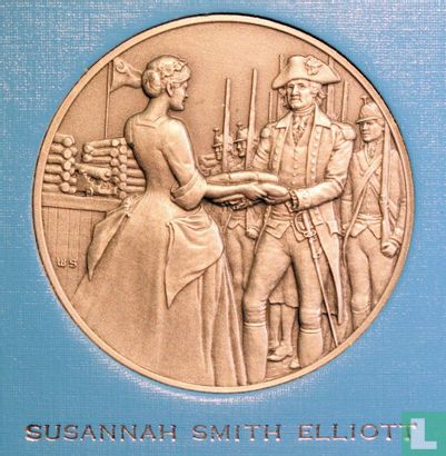 USA  Great Women of the American Revolution Medal - Susannah Smith Elliott  1975 - Image 2