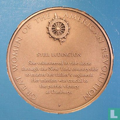 USA  Great Women of the American Revolution Medal - Sybil Ludington  1975 - Afbeelding 1