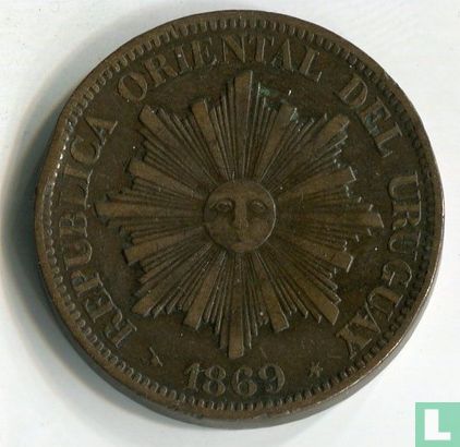 Uruguay 4 centésimos 1869 (H) - Image 1