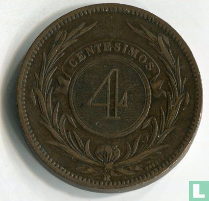 Uruguay 4 centésimos 1869 (H) - Image 2