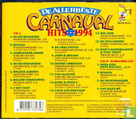 De allerbeste carnavalhits  van 1994 - Afbeelding 2