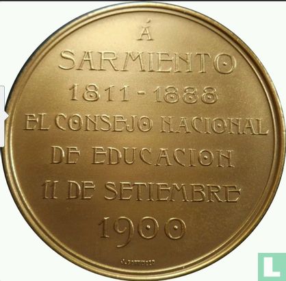 Argentina  Domingo Sarmiento  (Gilded-Bronze)  1900 - Afbeelding 1