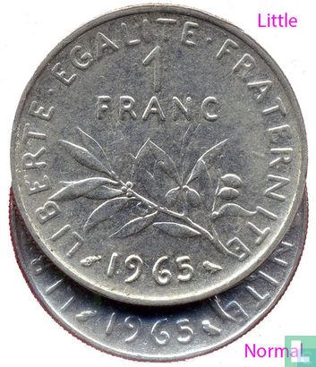 Frankrijk 1 franc 1965 (kleine uil) - Afbeelding 3