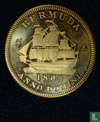 Bermuda 5 shillings  (1808) 2007 - "Goldline" Proof > Afd. Penningen - Bild 1