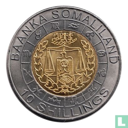 Somaliland 10 shillings 2012 (bimetal) "Taurus" - Image 2