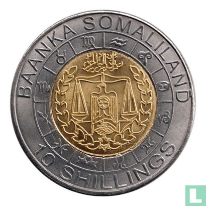 Somaliland 10 Shilling 2012 (Bimetall) "Pisces" - Bild 2