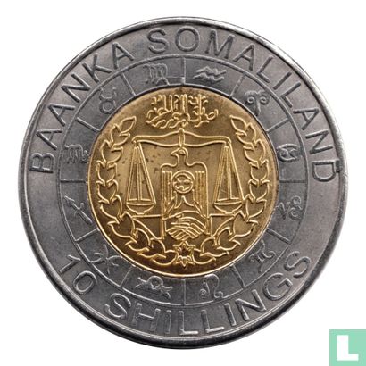 Somaliland 10 Shilling 2012 (Bimetall) "Sagittarius"  - Bild 2