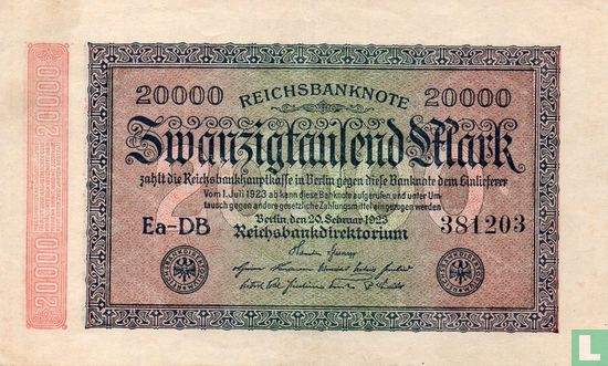 Germany 20.000 Mark 1923 - Image 1