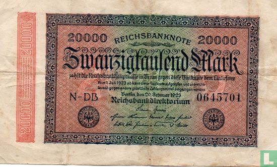 Allemagne 20 000 Mark 1923 - Image 1