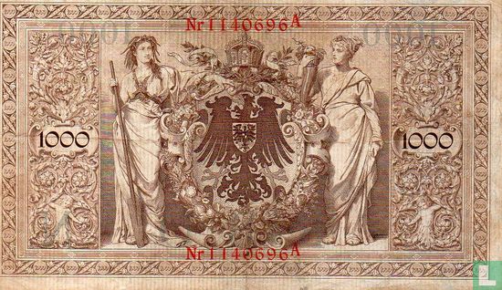 Reichsbank, 1000 Mark 1910 (S.44 - Ros.45b) - Bild 2