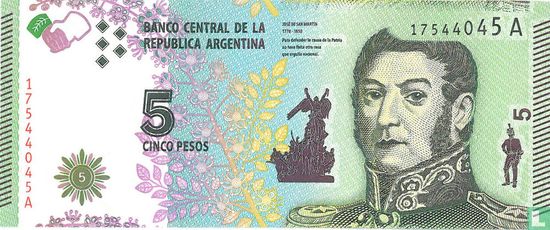 Argentinië 5 Pesos 2015 - Afbeelding 1