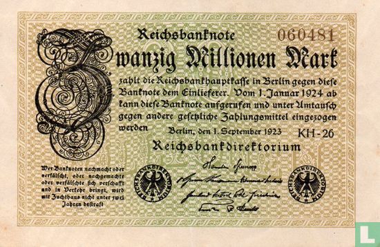 Reichsbanknote 20000000 Mark 1923