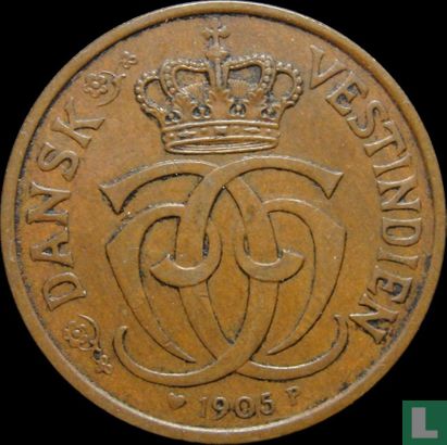 Danish West Indies  2 cents / 10 bit 1905 - Image 1