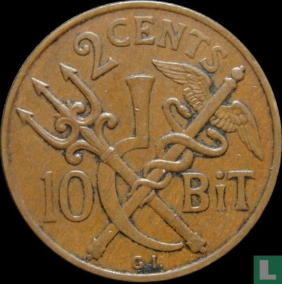 Antilles danoises 2 cents / 10 bit 1905 - Image 2