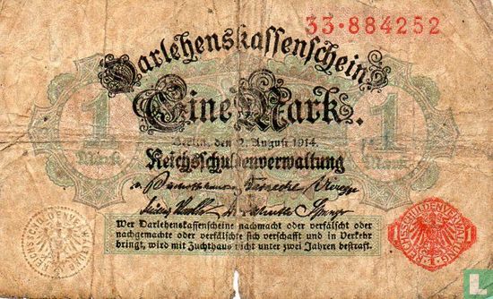 Reichsschadenverwaltung, 1 Mark 1914 (P.50 - Ros.51a) - Image 1
