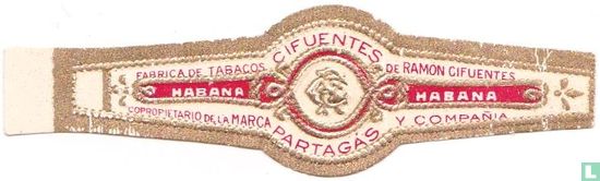 RC Cifuentes Partagás - Fabrica de Tabacos Habana Copropietario de la Marca - de Ramon Cifuentes Habana y Compañia  - Afbeelding 1