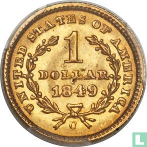United States 1 dollar 1849 (C - type 2) - Image 1