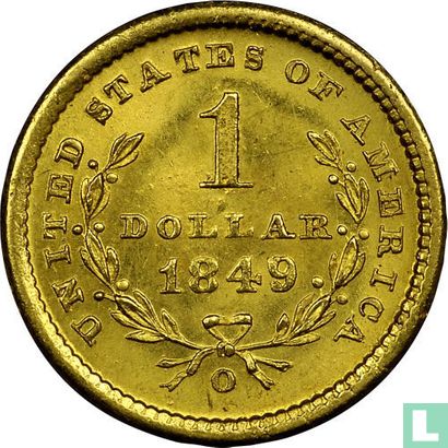 États-Unis 1 dollar 1849 (O) - Image 1