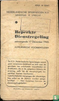 Beperkte Dienstregeling aanvangende 17 December 1945 - Afbeelding 1
