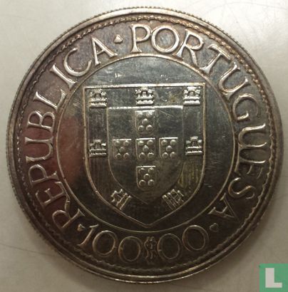 Portugal 100 Escudo 1988 (Silber) "500 years Bartolomeu Dias crossed Cape of Good Hope" - Bild 2