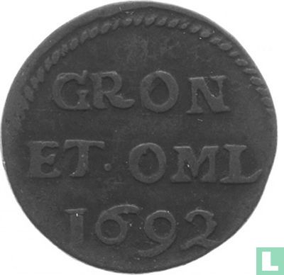 Groningen et Ommelanden 1 duit 1692 - Image 1