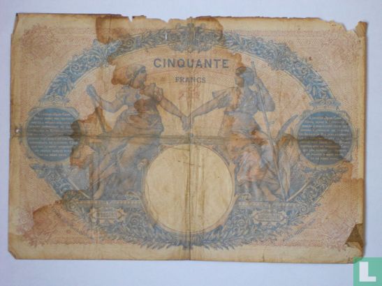FRANCE - 1889 50 francs bleu et rose - Image 2