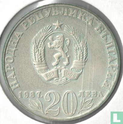 Bulgarije 20 leva 1987 (PROOF) "150th anniversary Birth of Vasil Levski" - Afbeelding 1