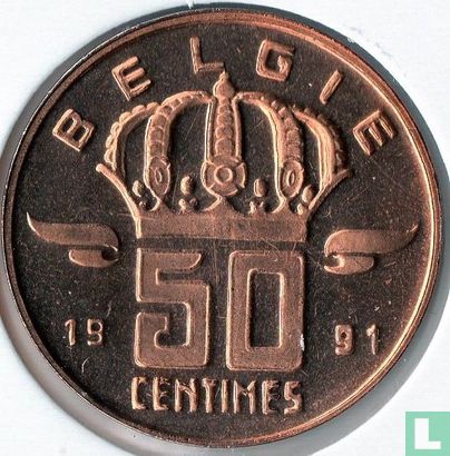 België 50 centimes 1991 (NLD) - Afbeelding 1
