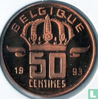 Belgique 50 centimes 1993 (FRA) - Image 1