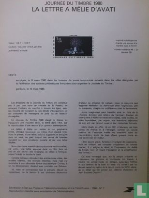 Journée du Timbre 1980 - La lettre à Mélie d'Avati