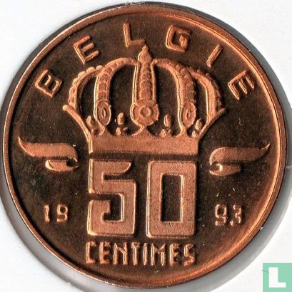 Belgium 50 centimes 1993 (NLD) - Image 1