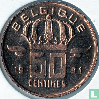 België 50 centimes 1991 (FRA) - Afbeelding 1