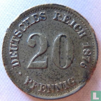 Deutsches Reich 20 Pfennig 1876 (F) - Bild 1