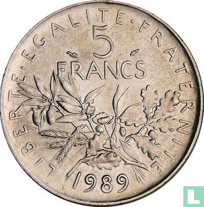 Frankrijk 5 francs 1989 - Afbeelding 1