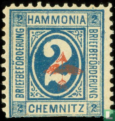 Briefbezorging Hammonia - Chiffre, avec surimpression d'une flèche