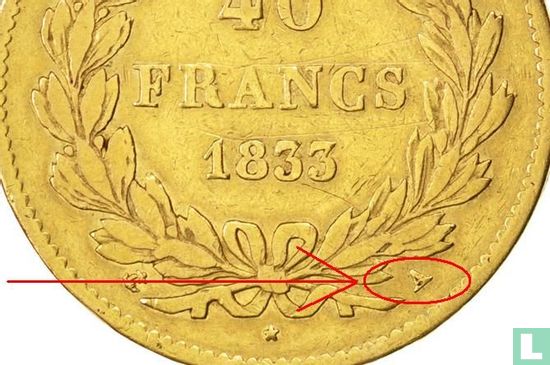 Frankrijk 40 francs 1833 (A) - Afbeelding 3