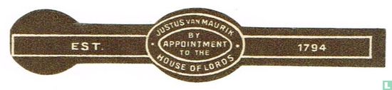 Justus van Maurik House of Lords by appointment to Est 1794 - Image 1