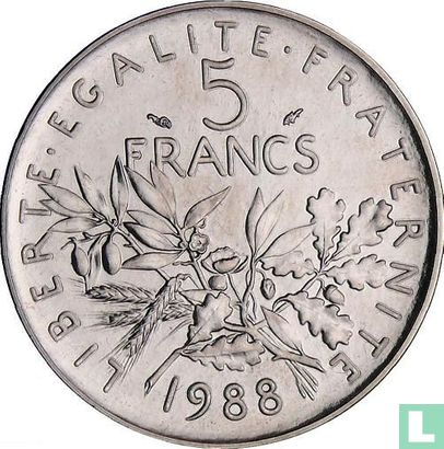 France 5 francs 1988 - Image 1