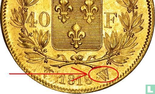 Frankrijk 40 francs 1818 (W) - Afbeelding 3
