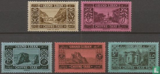 Postage stamps with inscription Chiffre Taxe