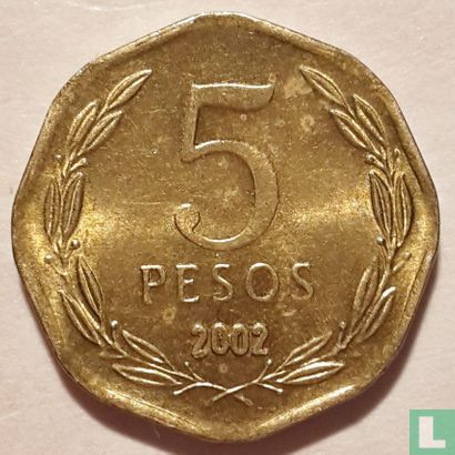 Chili 5 pesos 2002 (A) - Image 1