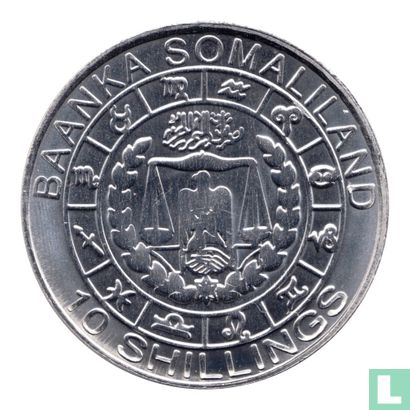 Somaliland 10 shillings 2012 (ijzer bekleed met roestvast staal) "Aries" - Afbeelding 2